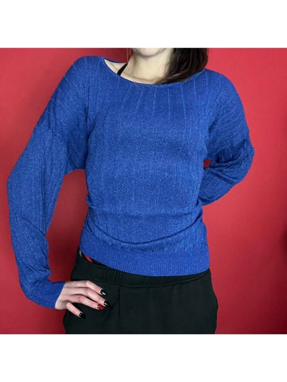 Laura / Sparkly royal blue long sleeve sweater 💙💙